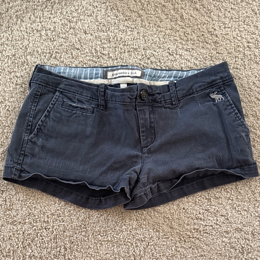 Abercrombie & Fitch Women's Dark Blue Jean Shorts